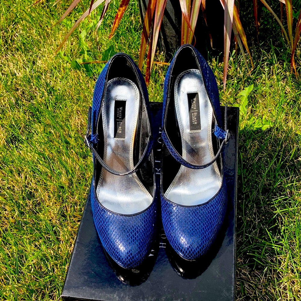 WHBM, Dress Heels, electric Blue, size 7.5